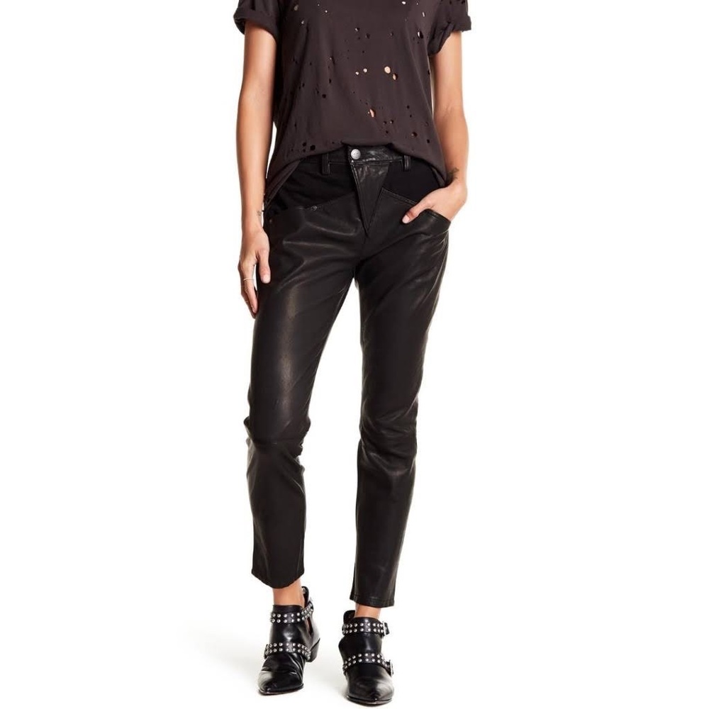 Current Elliot, leather pants with suede detail.
